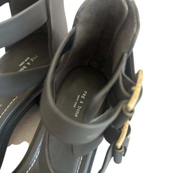 Rag & Bone Fallon Block Heel Sandals Shoes Strappy Buckle Grey Size 40 9.5 Women - Picture 8 of 13